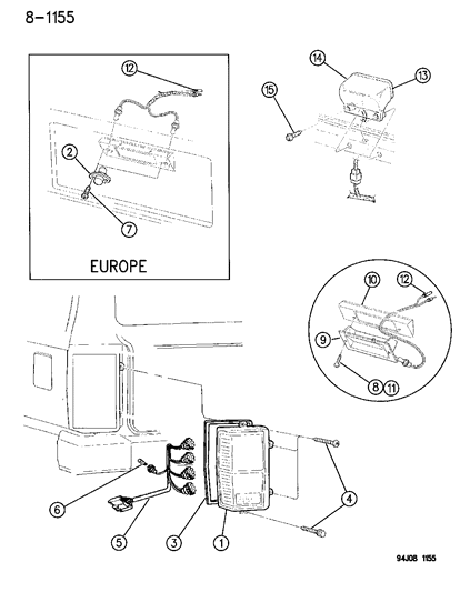 1995 Jeep Cherokee Lamp-Tail Stop Turn Diagram for 4720500
