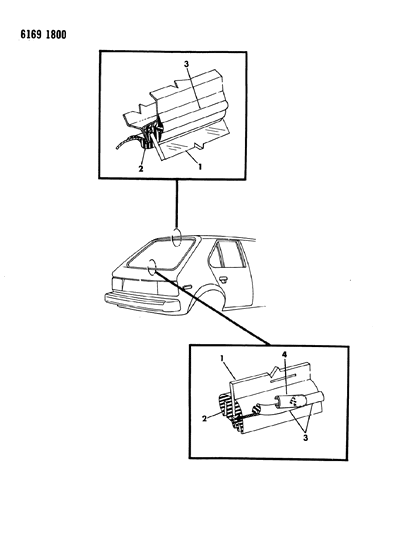 1986 Dodge Omni Glass - Liftgate Diagram
