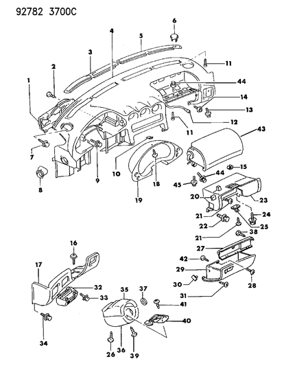 1994 Dodge Stealth Cover Steering Column Lower Diagram for MB766517