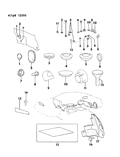1984 Dodge Conquest Plugs & Silencers Diagram