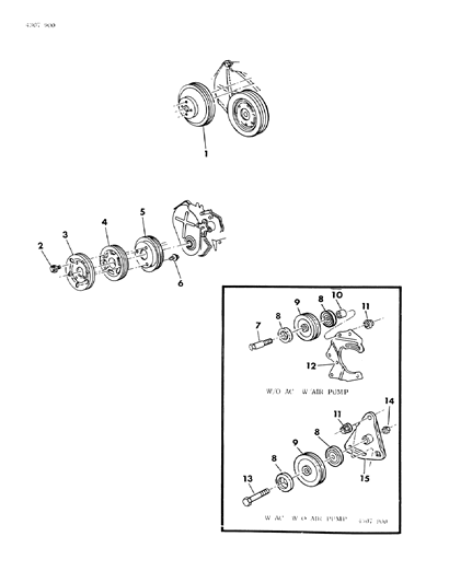1985 Dodge W150 Drive Pulleys Diagram 1