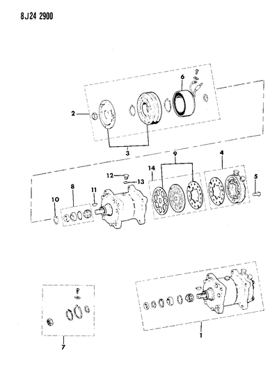 1989 Jeep Grand Wagoneer Compressor, Air Conditioning Diagram 2