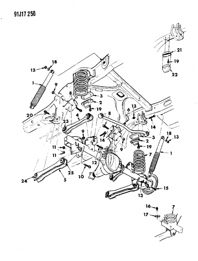 1993 Jeep Grand Cherokee Suspension - Rear With Shock Absorber Diagram