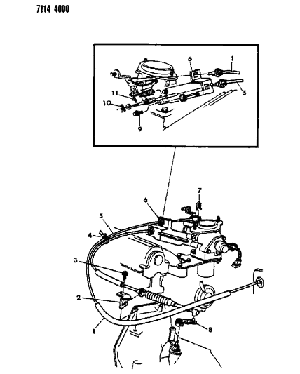 1987 Chrysler Town & Country Throttle Control Diagram 2
