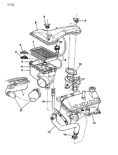 1985 Chrysler Town & Country Air Cleaner Diagram 3