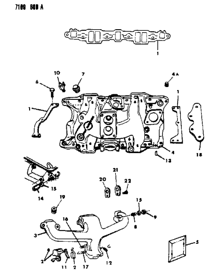 1987 Chrysler Fifth Avenue Gasket Set, Intake Manifold (Exc. Ele 4 Bbl. Police Engine) Diagram for 4343736