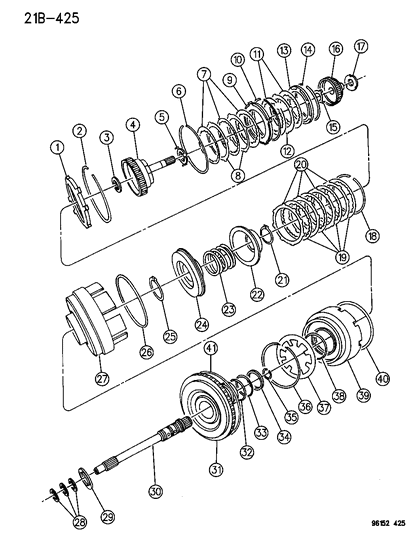 1996 Chrysler Sebring Clutch & Input Shaft Diagram