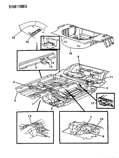 1991 Chrysler Imperial Floor Pan Diagram