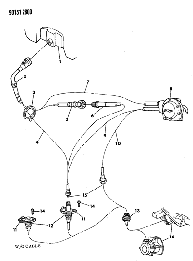 1990 Chrysler LeBaron Cables And Pinion, Speedometer Diagram