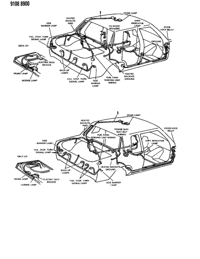 1989 Dodge Aries Wiring - Body & Accessories Diagram