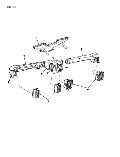 1984 Dodge W250 Air Ducts & Outlets Diagram