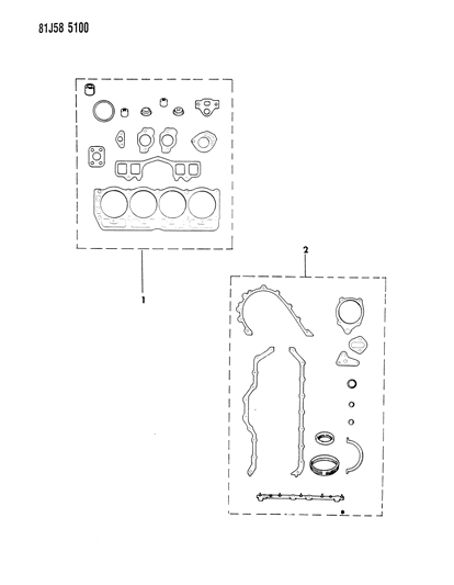 1986 Jeep Comanche Engine Gasket Sets Diagram 1