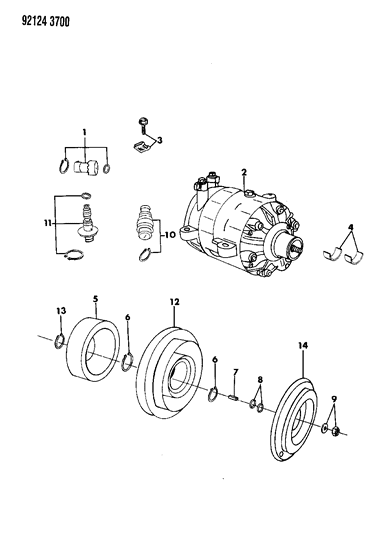 1992 Chrysler New Yorker A/C Compressor Diagram 2
