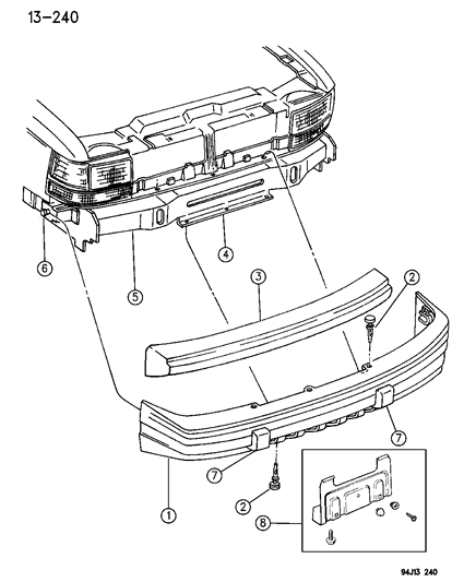 1994 Jeep Grand Cherokee Front Bumper Cover Diagram for 5DN63SS5