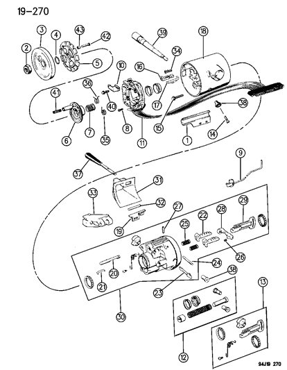 1994 Jeep Cherokee Housing - Steering Column Upper Diagram 1