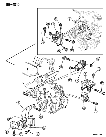 1996 Chrysler Town & Country Engine Mounts Diagram 3