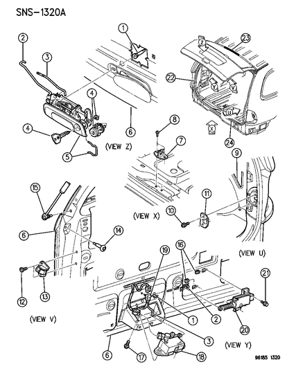 1996 Chrysler Town & Country Liftgate Attachments Diagram