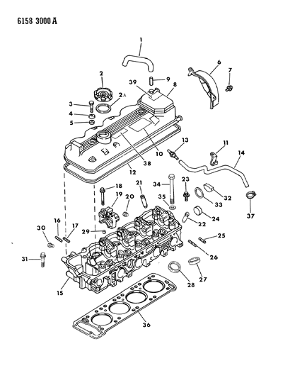 1986 Chrysler Town & Country Cylinder Head Diagram 3