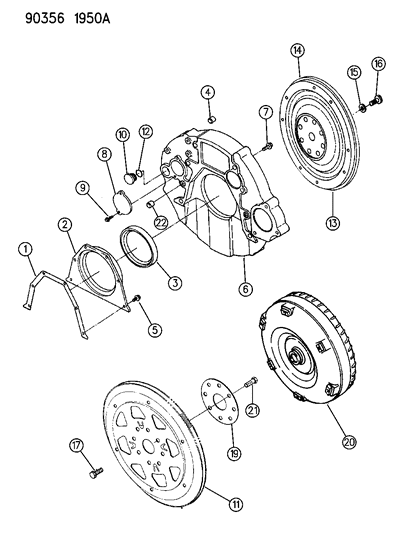 1991 Dodge Ramcharger Crankshaft , Pistons And Torque Converter Diagram 5