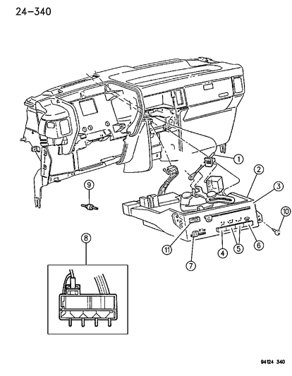 1994 Chrysler Town & Country Control - Air Conditioner Diagram