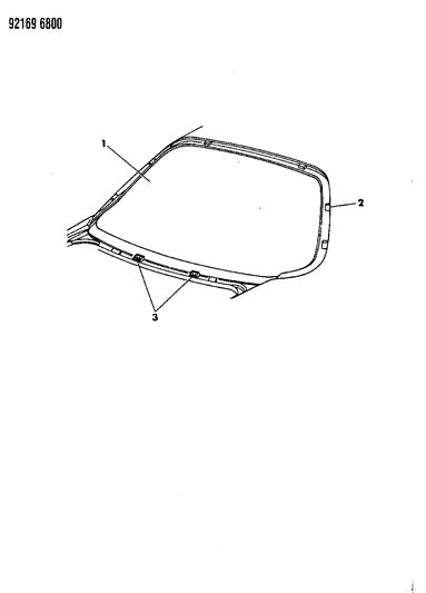 1992 Chrysler LeBaron Glass - Liftgate Diagram