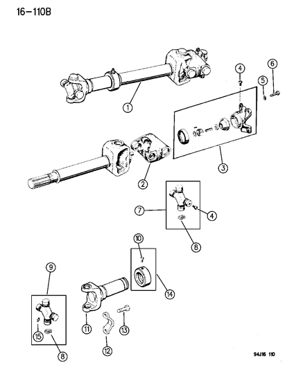1995 Jeep Cherokee Shaft-Front Diagram for 52099246