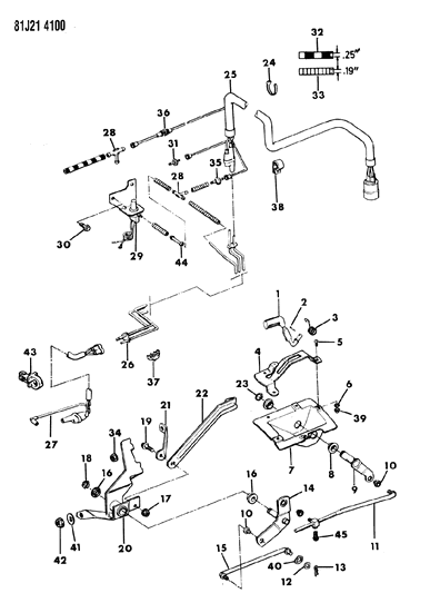 1985 Jeep Wagoneer Controls, Transfer Case Shift Diagram 1