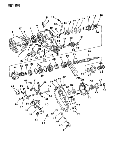 1989 Dodge D150 Case, Transfer & Related Parts Diagram 2