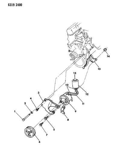 1987 Dodge W150 Pump Mounting - Power Steering Diagram 2