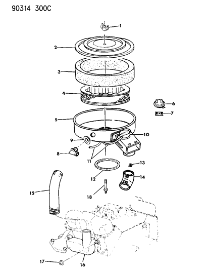 1993 Dodge Ramcharger Air Cleaner Diagram 2