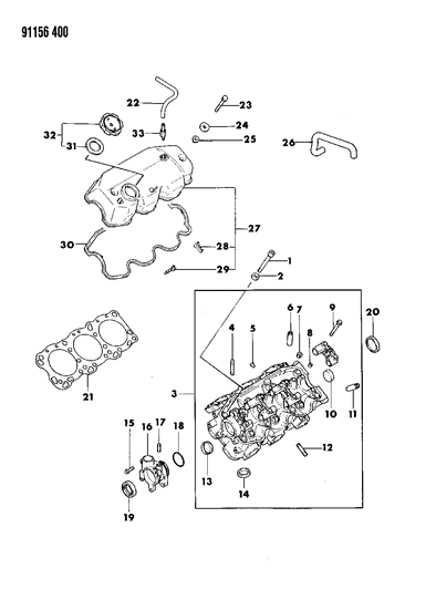 1991 Chrysler Town & Country Cylinder Head Diagram 2