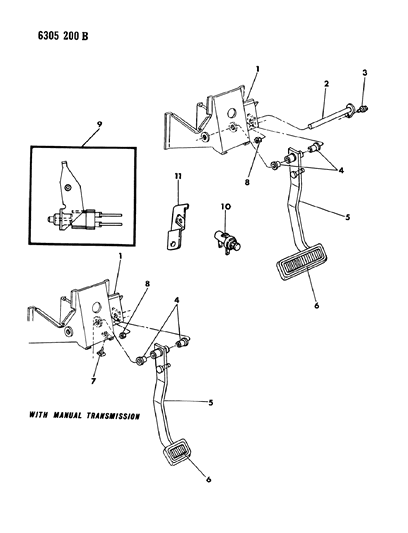 1987 Dodge Ramcharger Brake Pedal Diagram