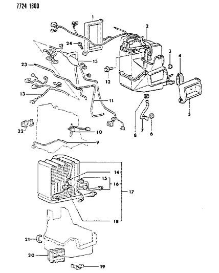 1988 Chrysler Conquest Air Conditioner Unit Diagram