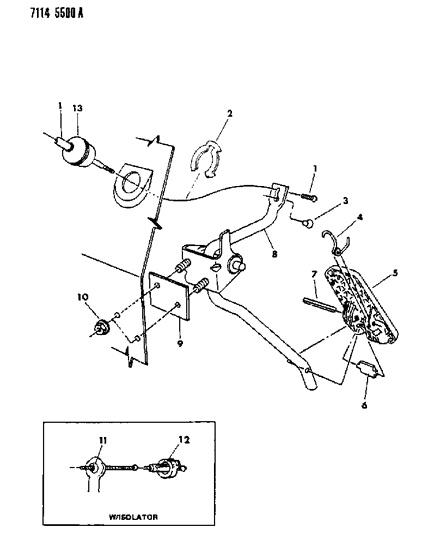 1987 Chrysler LeBaron Accelerator Pedal Diagram