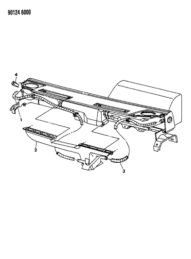 1990 Chrysler Town & Country Demister, Hose, Outlet, Duct Diagram
