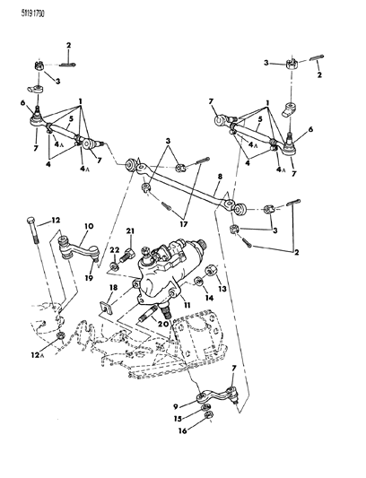 1985 Chrysler Fifth Avenue Tie Rods, Steering Gear And Linkage Diagram