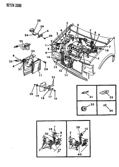 1992 Dodge Caravan Plumbing - A/C & Heater Diagram 2