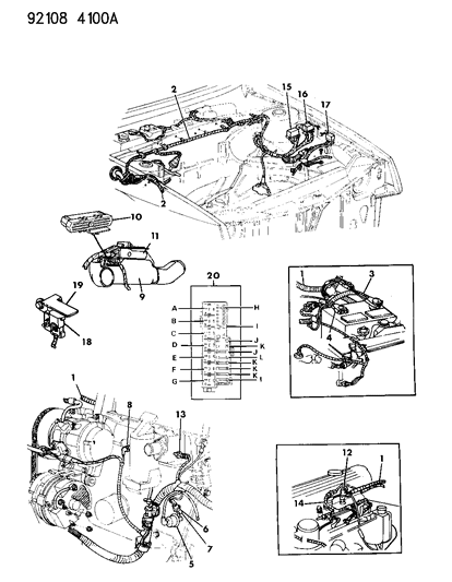 1992 Dodge Daytona Wiring - Engine - Front End & Related Parts Diagram