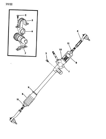 1985 Chrysler Laser Gear - Rack & Pinion, Manual Attaching Parts Diagram