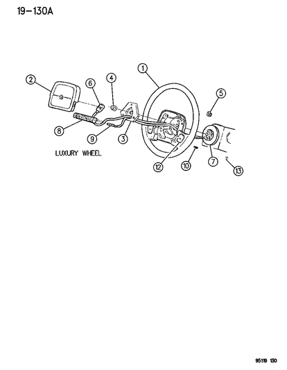 1995 Chrysler LeBaron Clock Spring Diagram for 4688553
