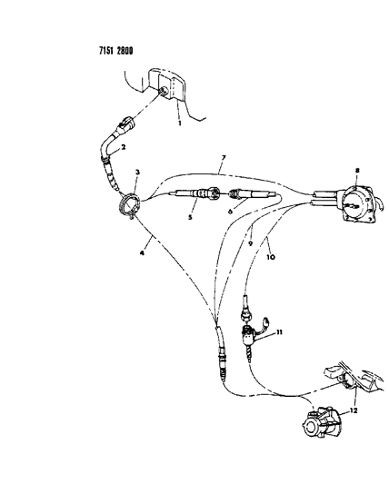 1987 Chrysler LeBaron Cables, Speedometer Diagram