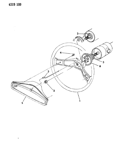 1986 Dodge Ramcharger Wheel - Manual Steering Diagram