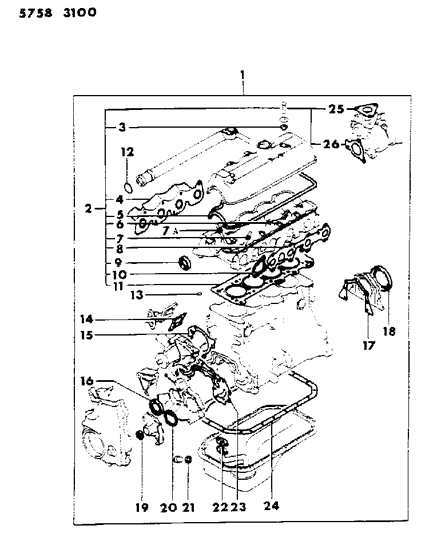 1986 Chrysler Conquest Engine Gasket Sets Diagram 2