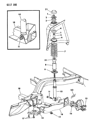 1986 Dodge Omni Suspension - Rear Diagram