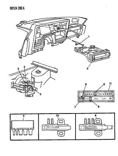 1990 Dodge Shadow Controls, Heater Diagram