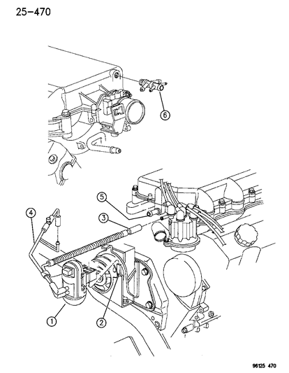 1996 Chrysler Town & Country Emission Control Vacuum Harness Diagram 2