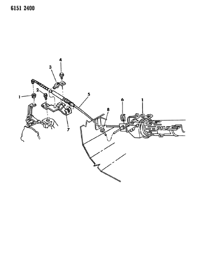 1986 Dodge Lancer Gear Shift Control Cable Diagram for 4377317