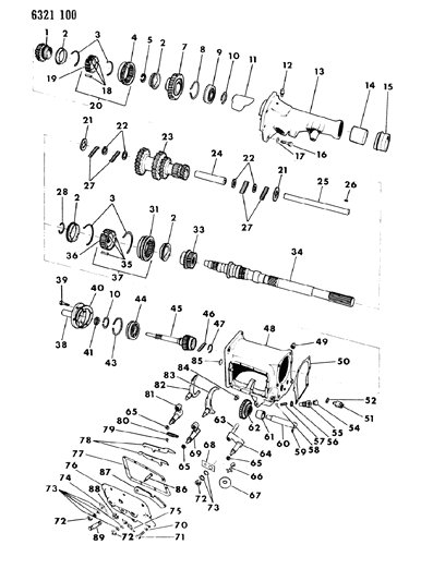 1986 Dodge Ramcharger Transmission, Overdrive Diagram