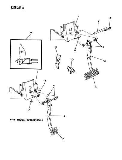1989 Dodge Ramcharger Brake Pedal Diagram