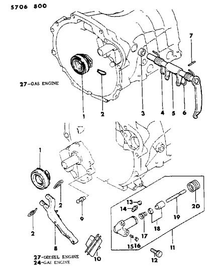 1985 Dodge Conquest Controls, Clutch Diagram